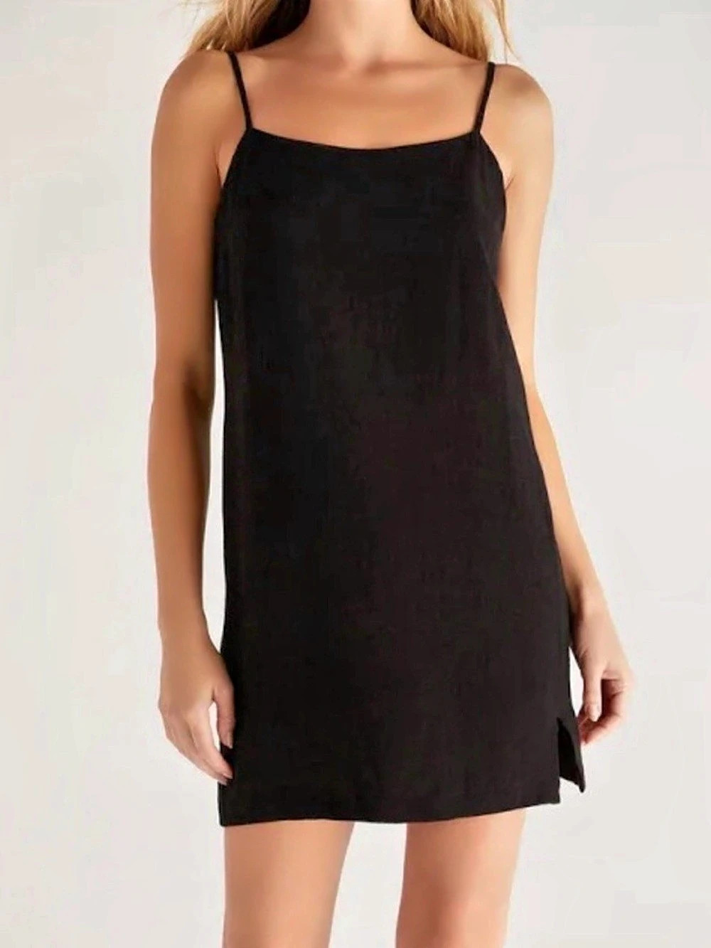 Z Supply Raelyn Linen Mini Cami Dress in Black Size Medium NWT